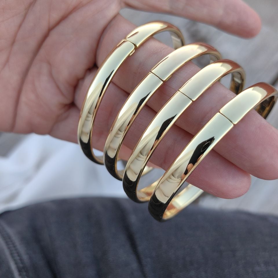 14K ALTIN KAPLAMA YUVARLAK KELEPÇE