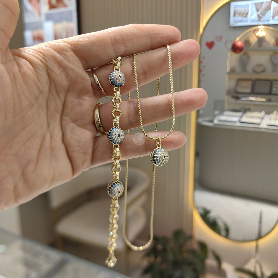 NAZAR BONCUKLU SET 14K