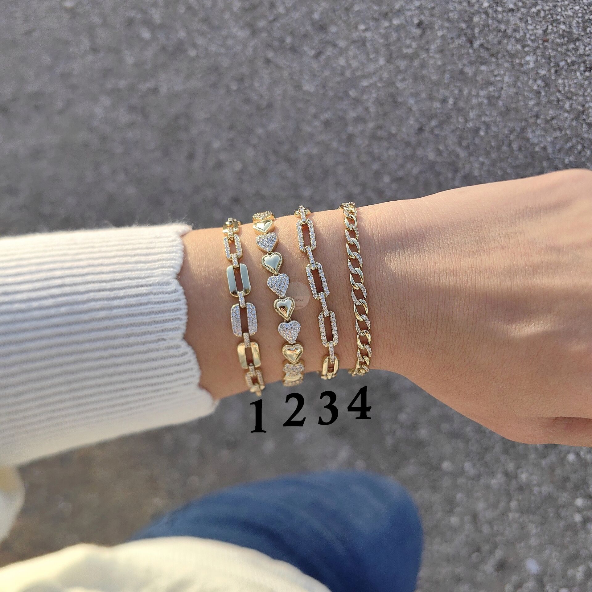 14K ALTIN KAPLAMA SENORİTA KOMBİN BİLEKLİKLER