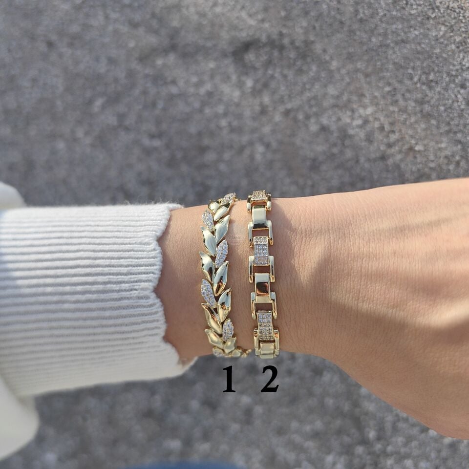 14K ALTIN KAPLAMA KOMBİN BİLEKLİKLER