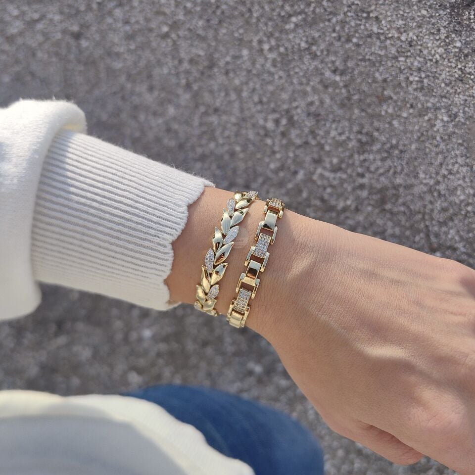 14K ALTIN KAPLAMA KOMBİN BİLEKLİKLER