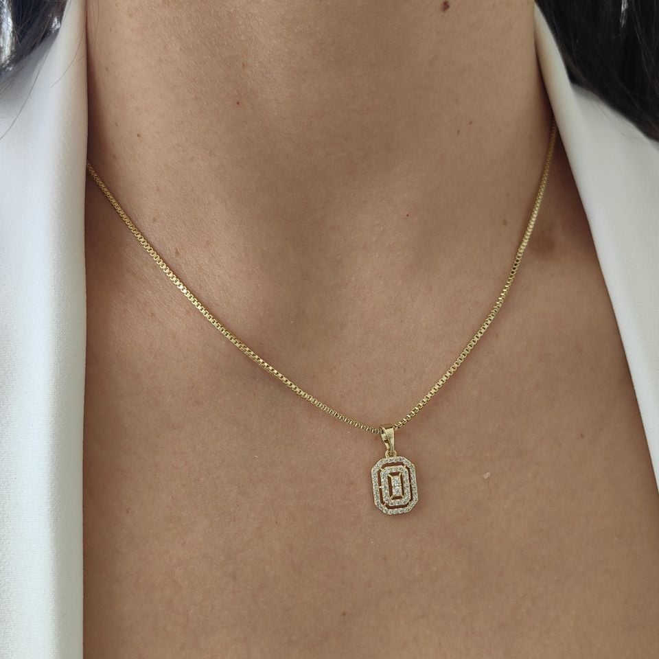 14 AYAR ALTIN RENGİ BAGET KOLYE