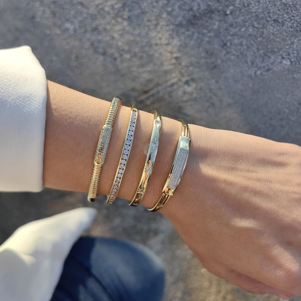 14K ALTIN KAPLAMA KELEPÇELİ BİLEZİKLER