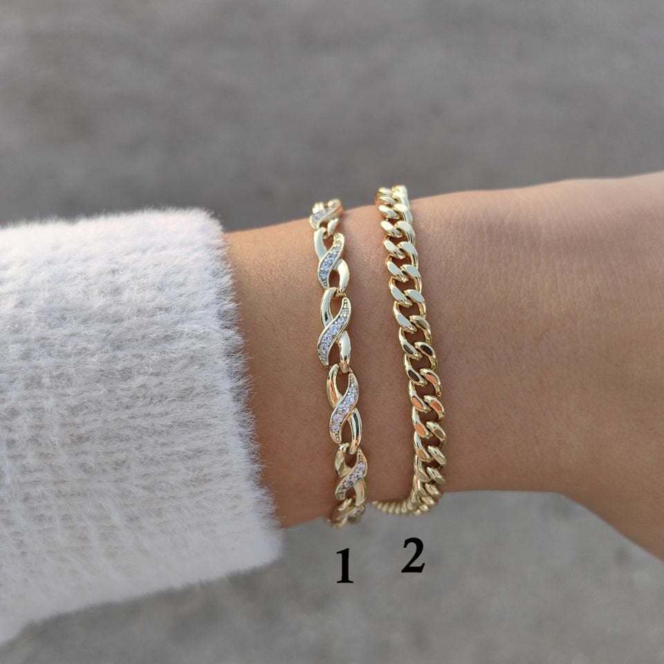 14K ALTIN KAPLAMA KOMBİN BİLEKLİKLER