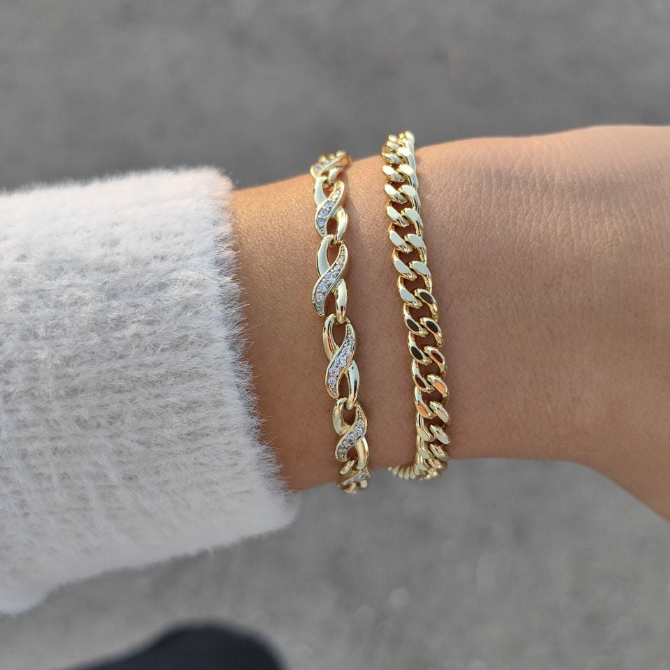 14K ALTIN KAPLAMA KOMBİN BİLEKLİKLER