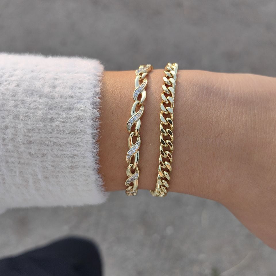 14K ALTIN KAPLAMA KOMBİN BİLEKLİKLER