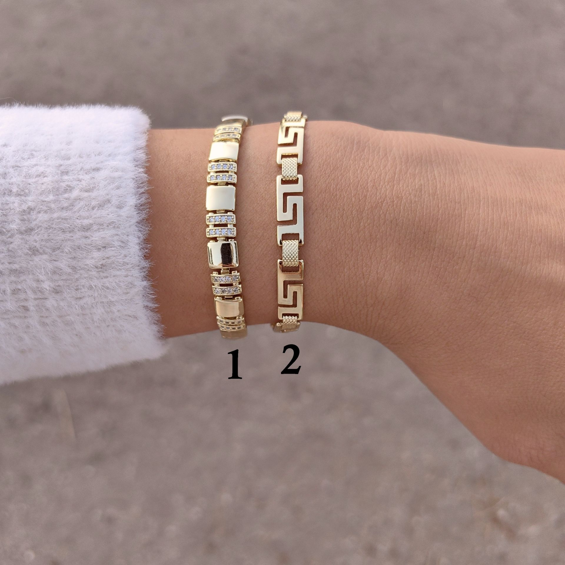 14K ALTIN KAPLAMA 2Lİ KOMBİN BİLEKLİKLER