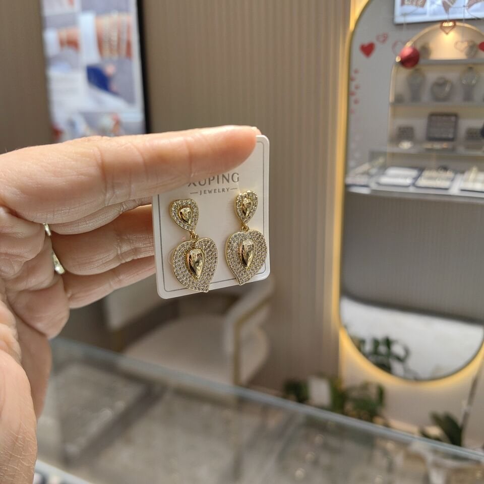 14K ALTIN KAPLAMA KALP KÜPE