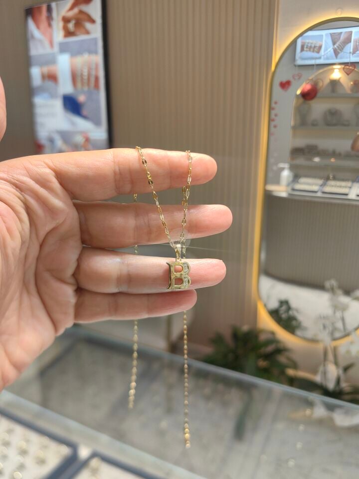 14K ALTIN KAPLAMA HARF KOLYELER
