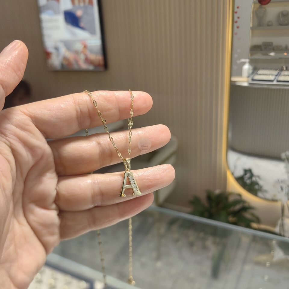 14K ALTIN KAPLAMA HARF KOLYELER