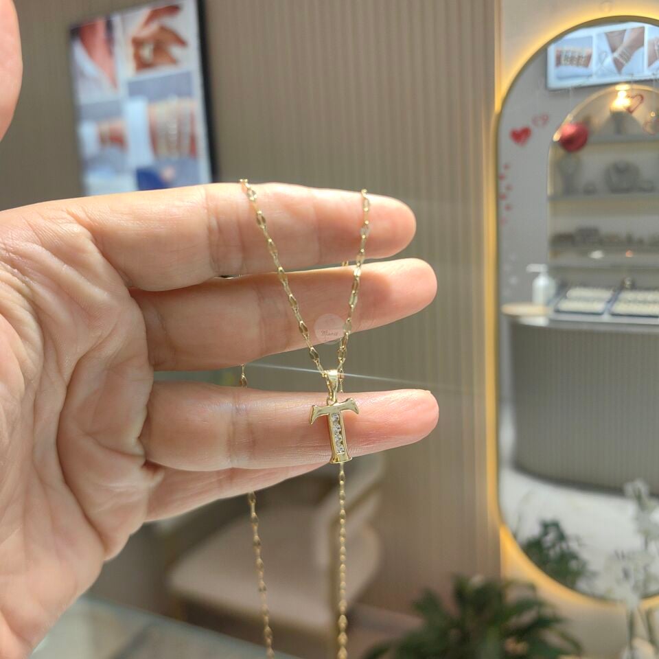 14K ALTIN KAPLAMA HARF KOLYELER