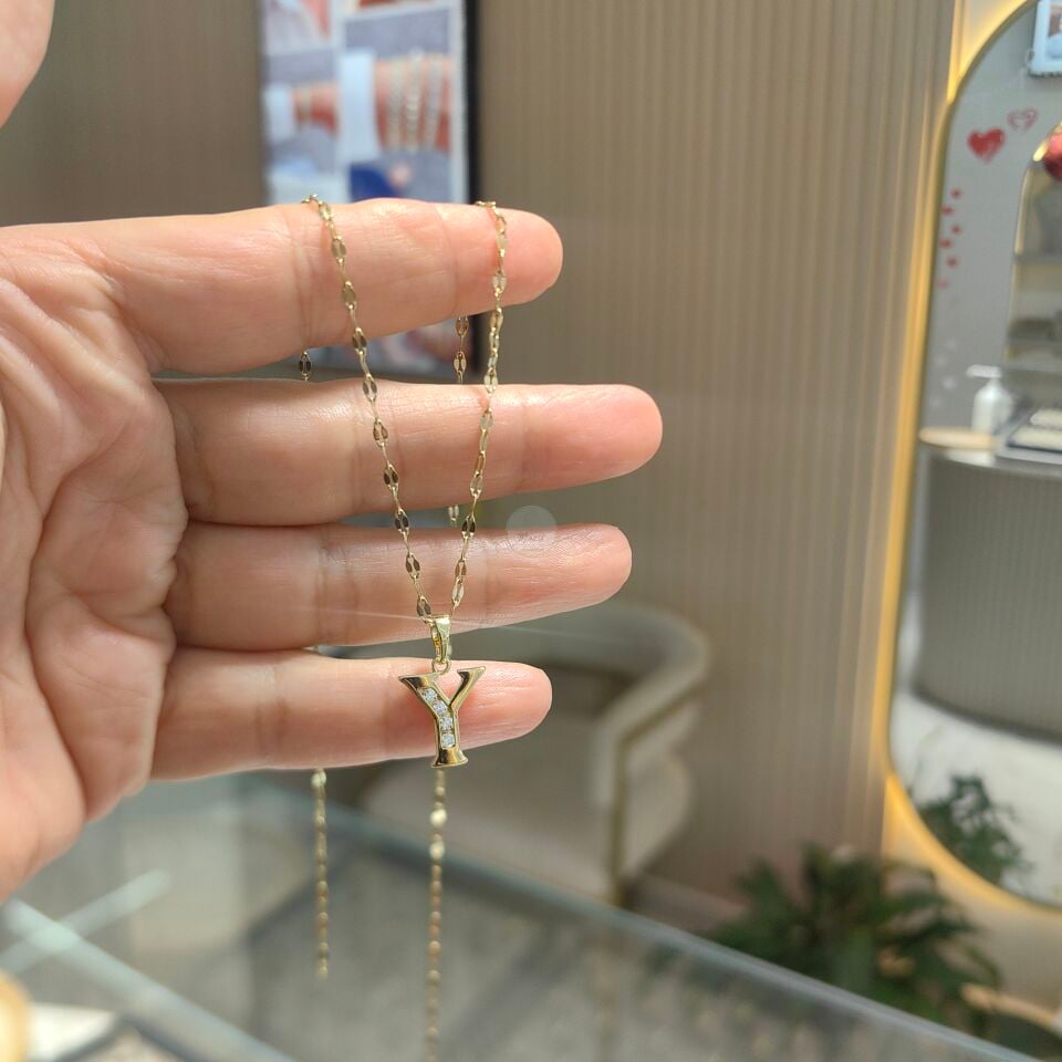 14K ALTIN KAPLAMA HARF KOLYELER