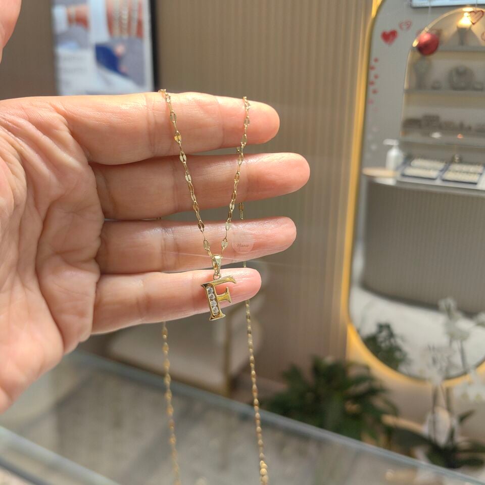 14K ALTIN KAPLAMA HARF KOLYELER