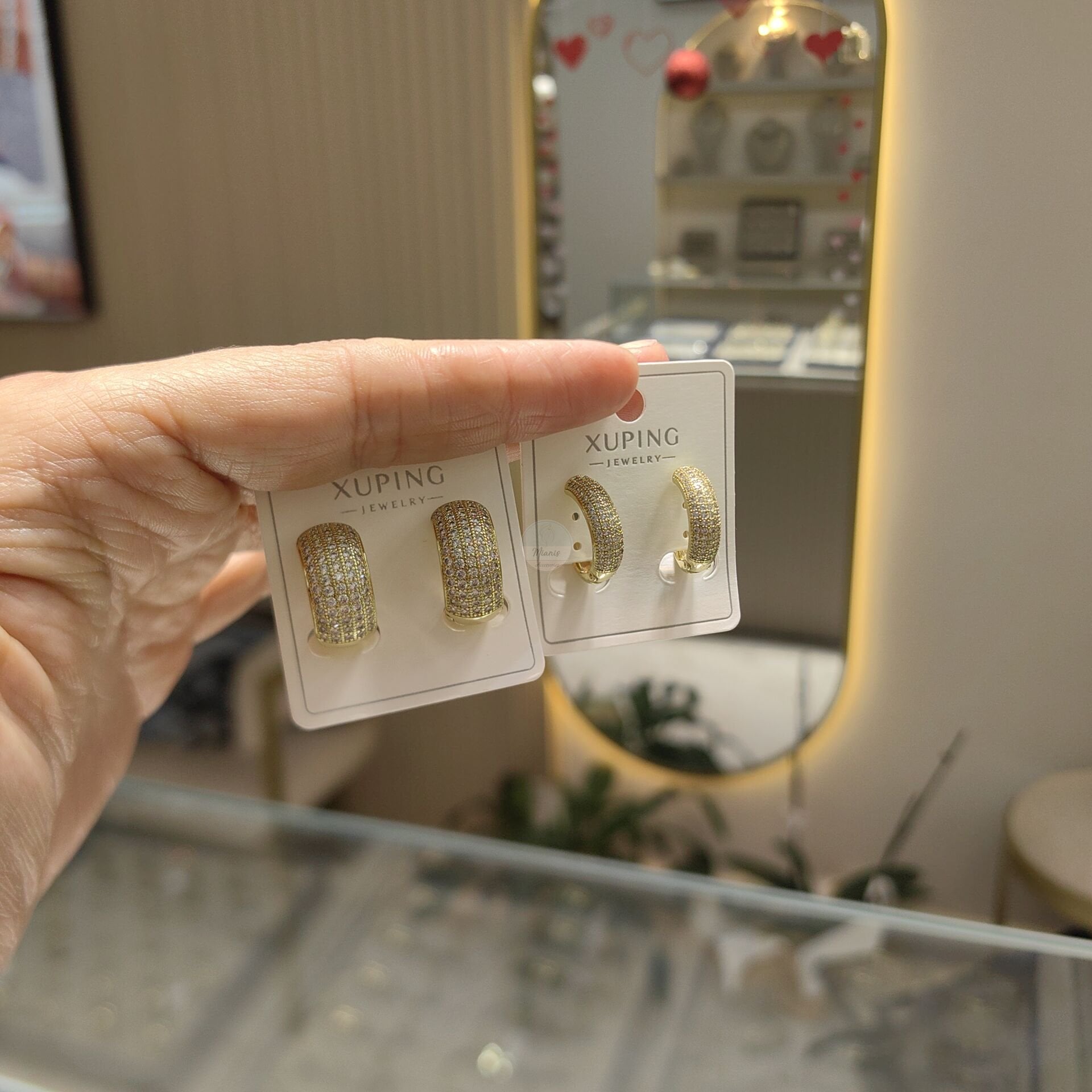 14K ALTIN KAPLAMA TAŞLI KÜPELER