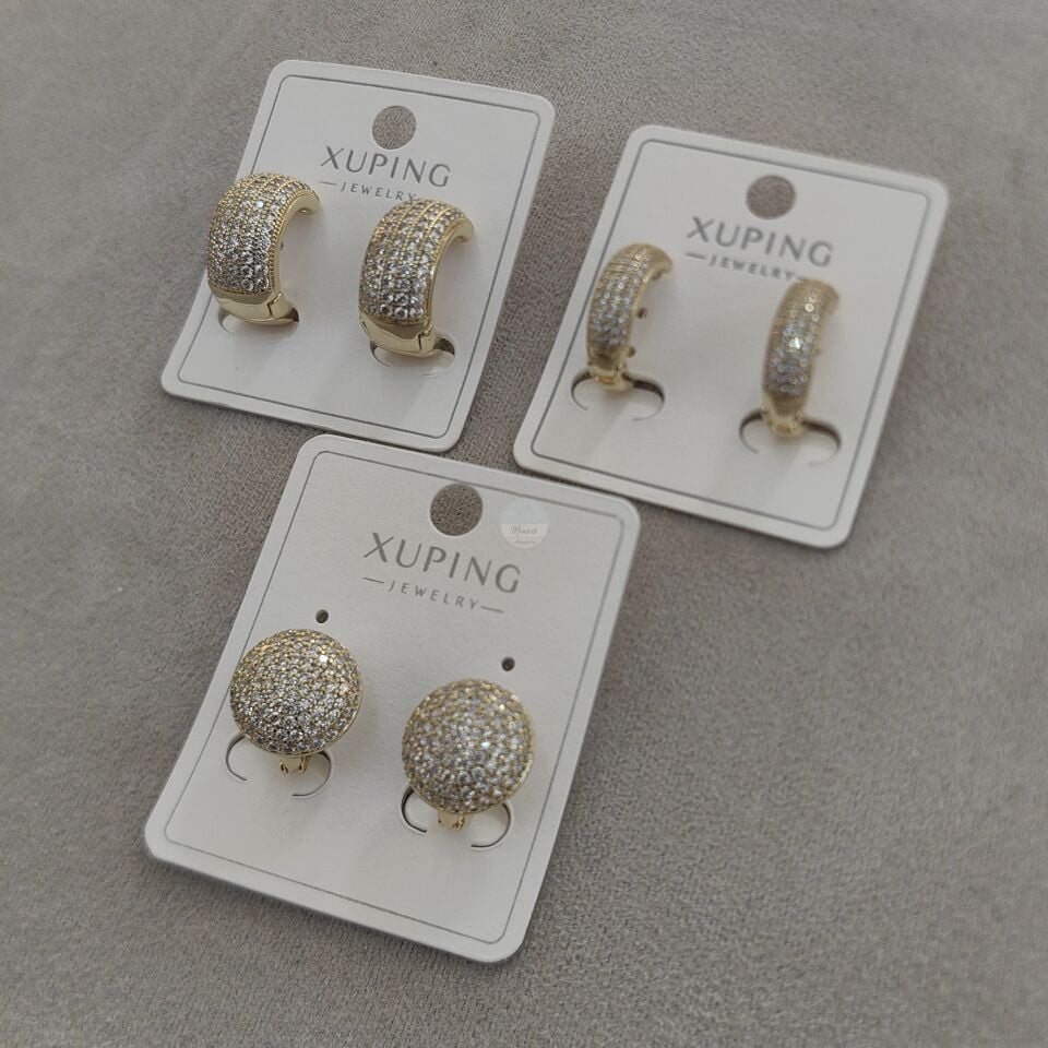 14K ALTIN KAPLAMA TAŞLI KÜPELER