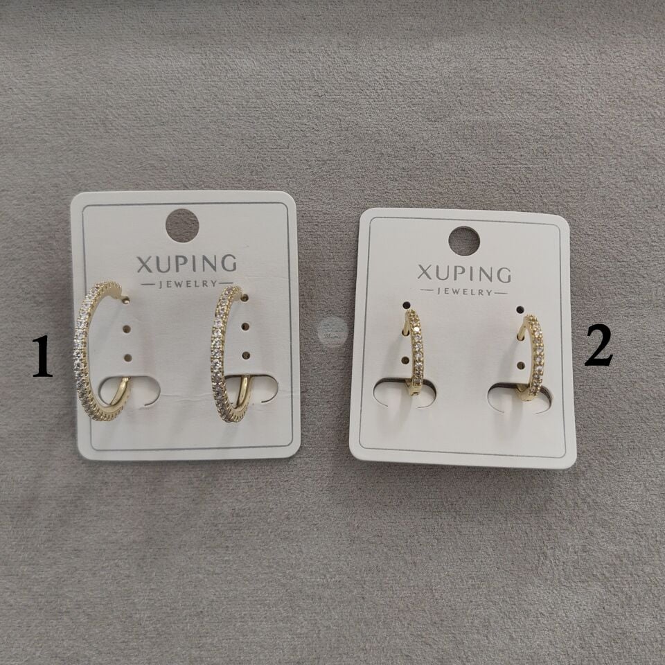 14K ALTIN KAPLAMA TAŞLI HALKA KÜPELER