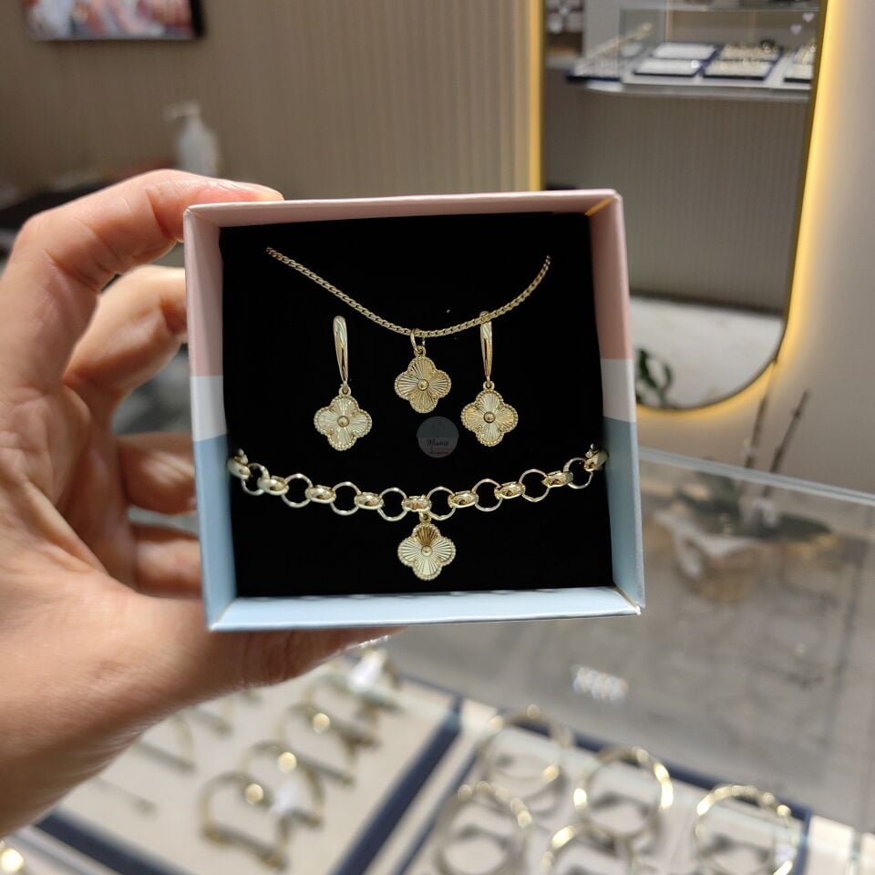 14K ALTIN KAPLAMA YONCA SET