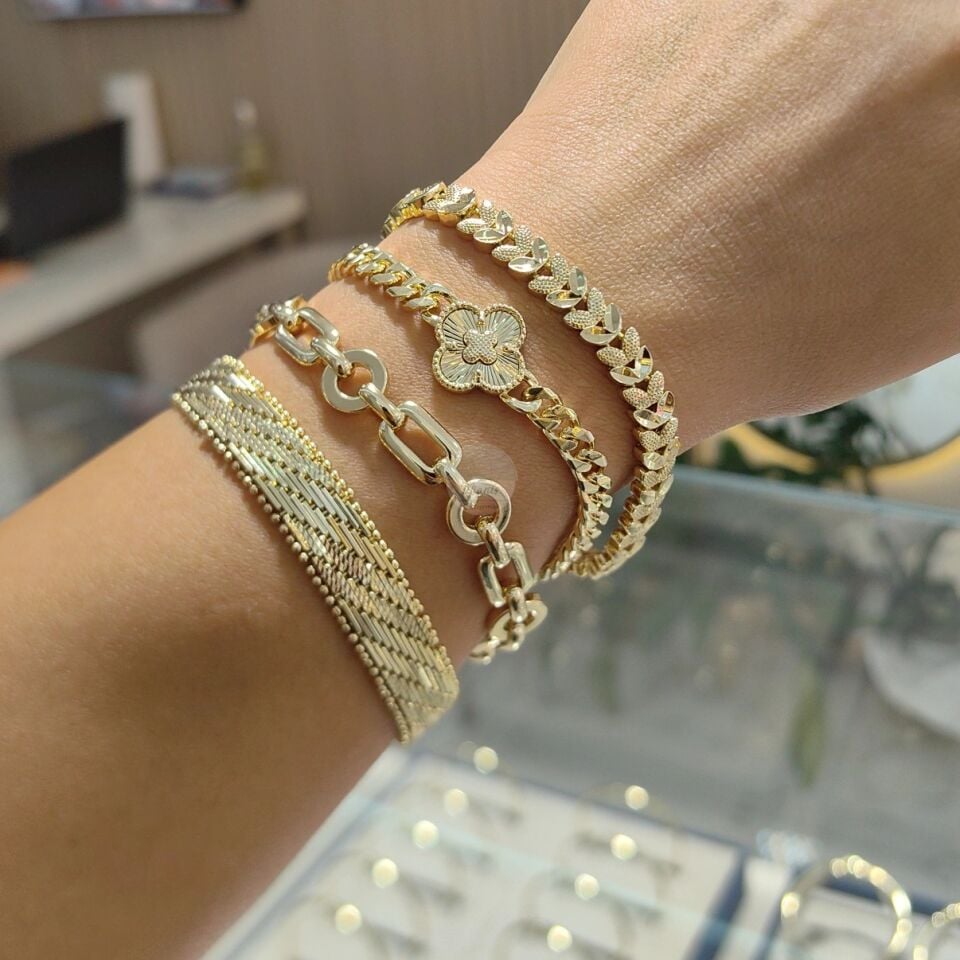 14K ALTIN KAPLAMA TAŞSIZ BİLEKLİKLER