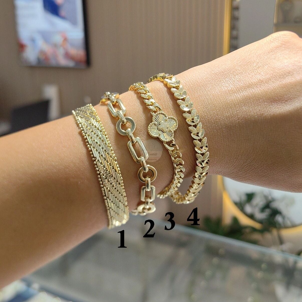 14K ALTIN KAPLAMA TAŞSIZ BİLEKLİKLER