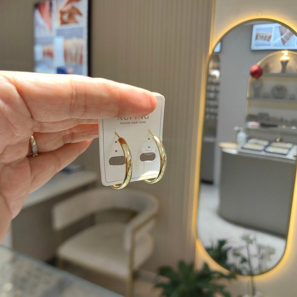 14K ALTIN KAPLAMA HALKA KÜPE