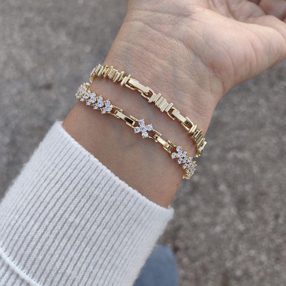 14K ALTIN KAPLAMA KOMBİN BİLEKLİKLER