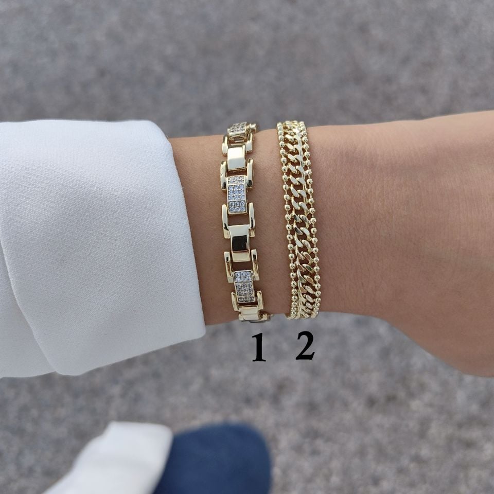 14K ALTIN KAPLAMA KOMBİN BİLEKLİKLER