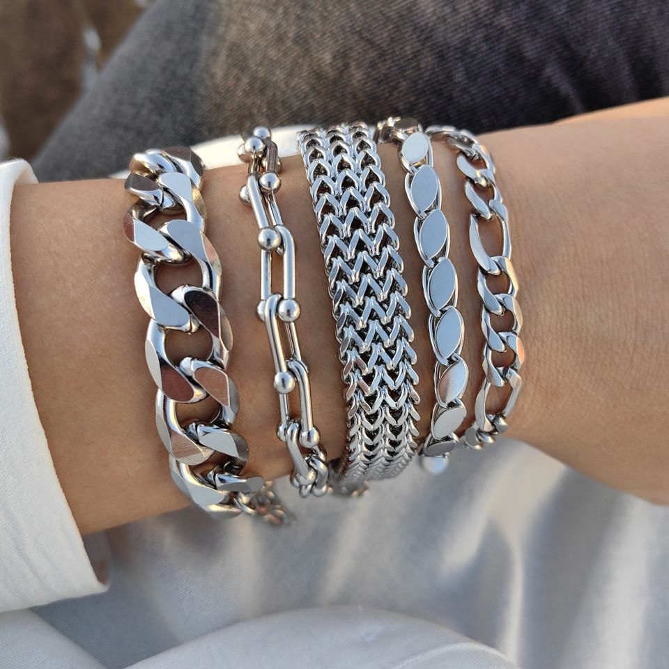 SİLVER ÇELİK KOMBİN BİLEKLİK