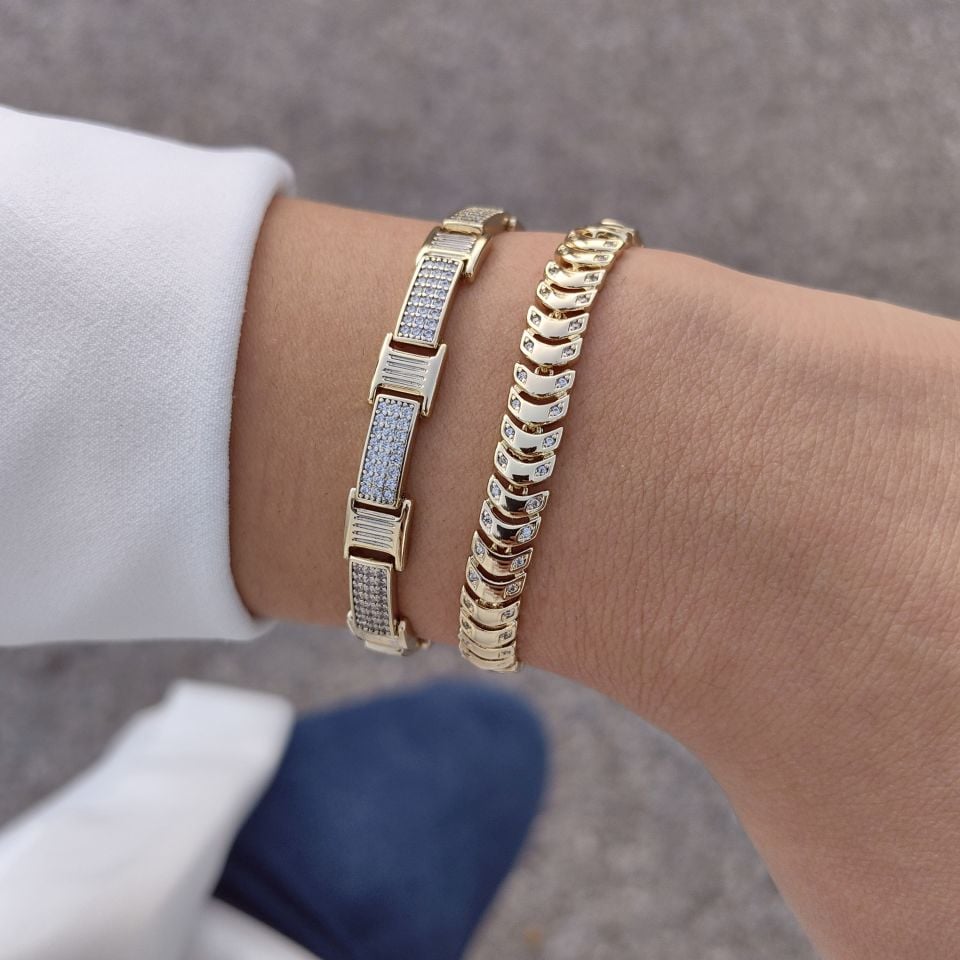 14K ALTIN KAPLAMA KOMBİN BİLEKLİKLER