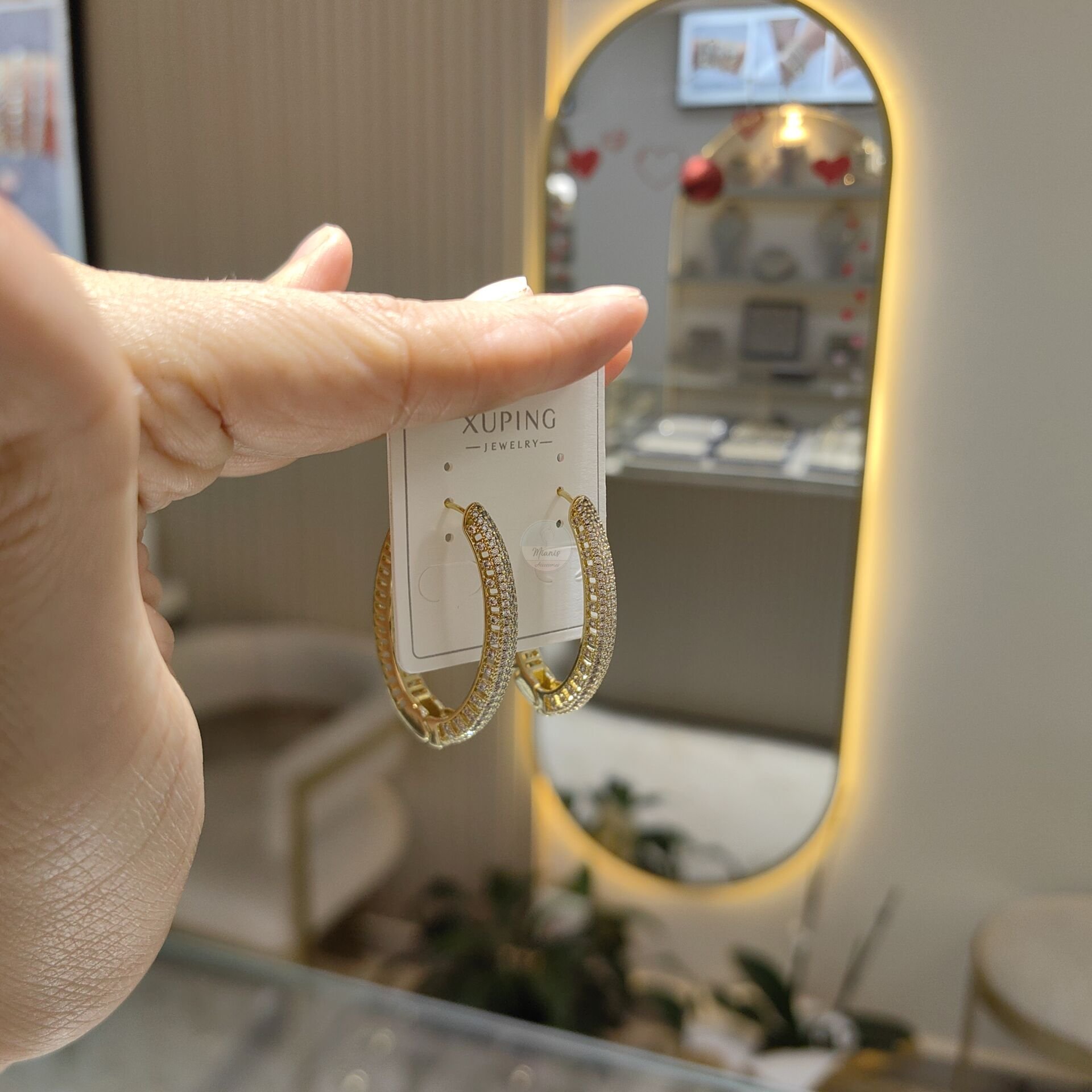 14K ALTIN KAPLAMA OVAL KÜPE