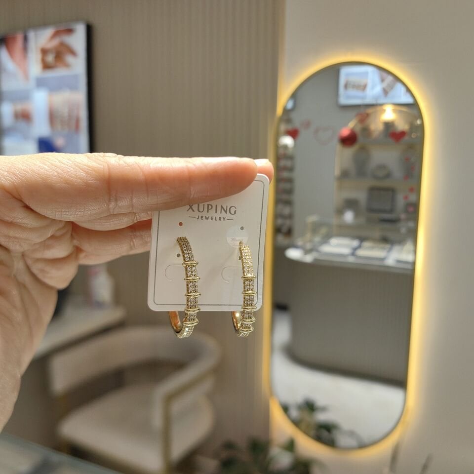 14K ALTIN KAPLAMA HALKA KÜPE