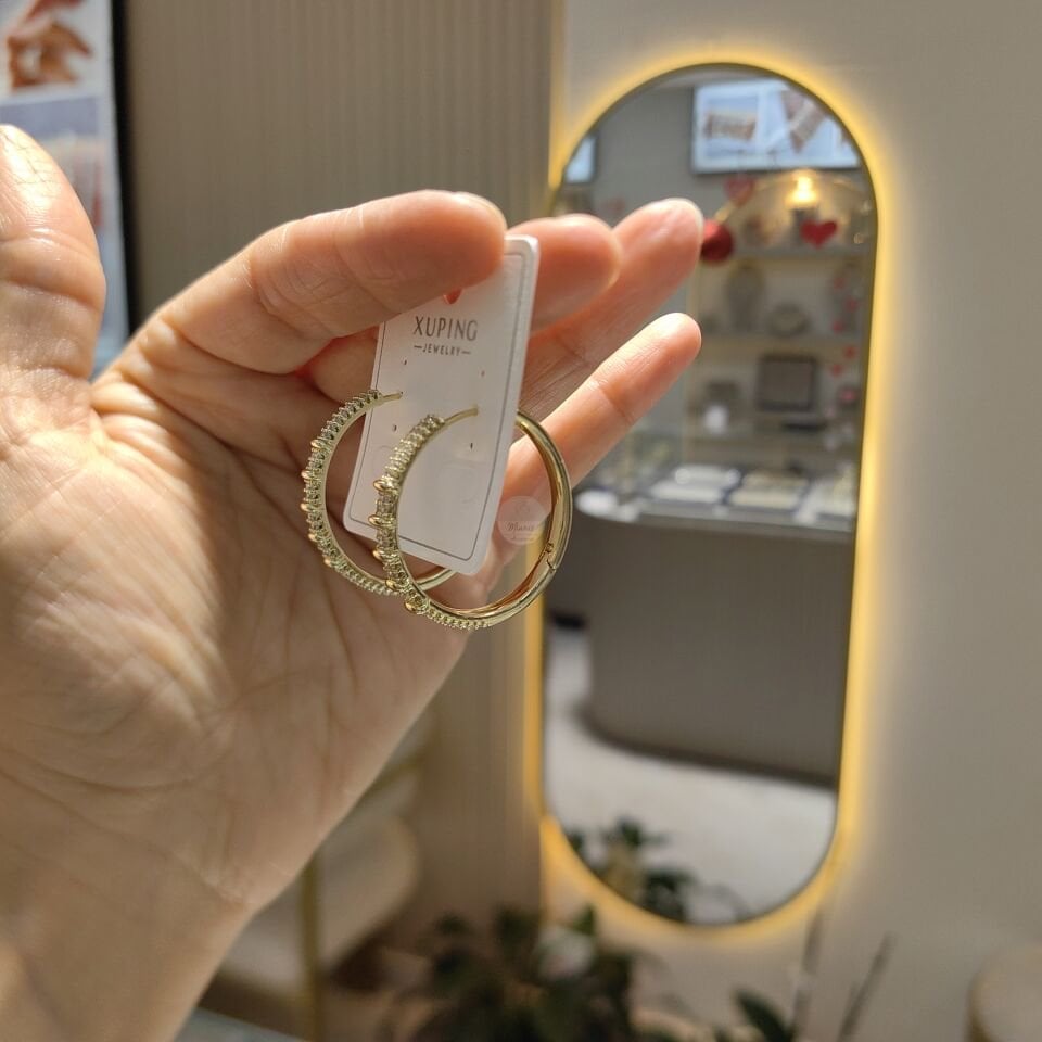 14K ALTIN KAPLAMA HALKA KÜPE