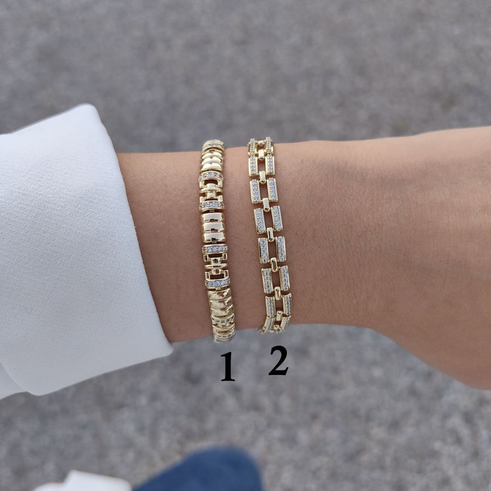 14K ALTIN KAPLAMA KOMBİN BİLEKLİKLER