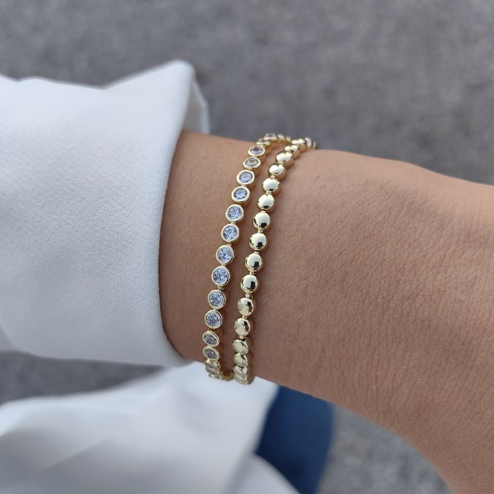 14K ALTIN KAPLAMA 2Lİ BİLEKLİK