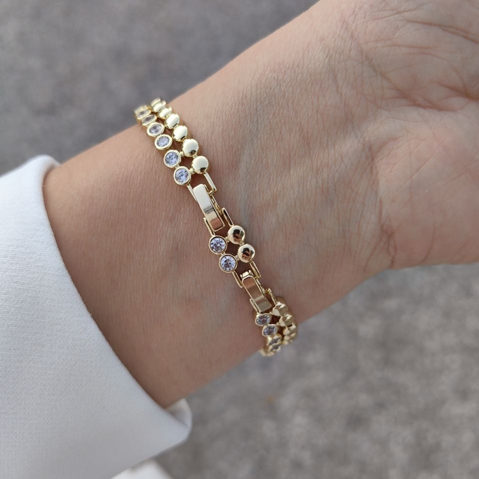 14K ALTIN KAPLAMA 2Lİ BİLEKLİK