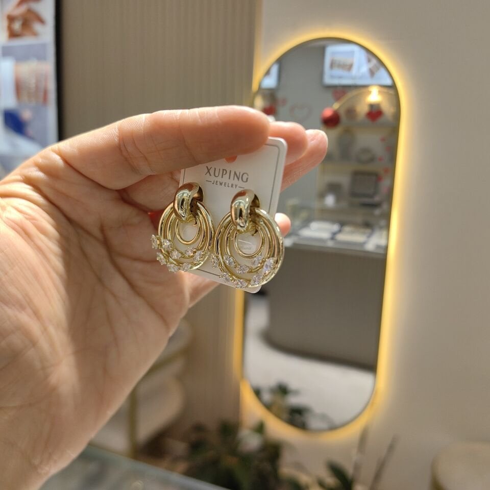 14K ALTIN KAPLAMA FENDY KÜPE