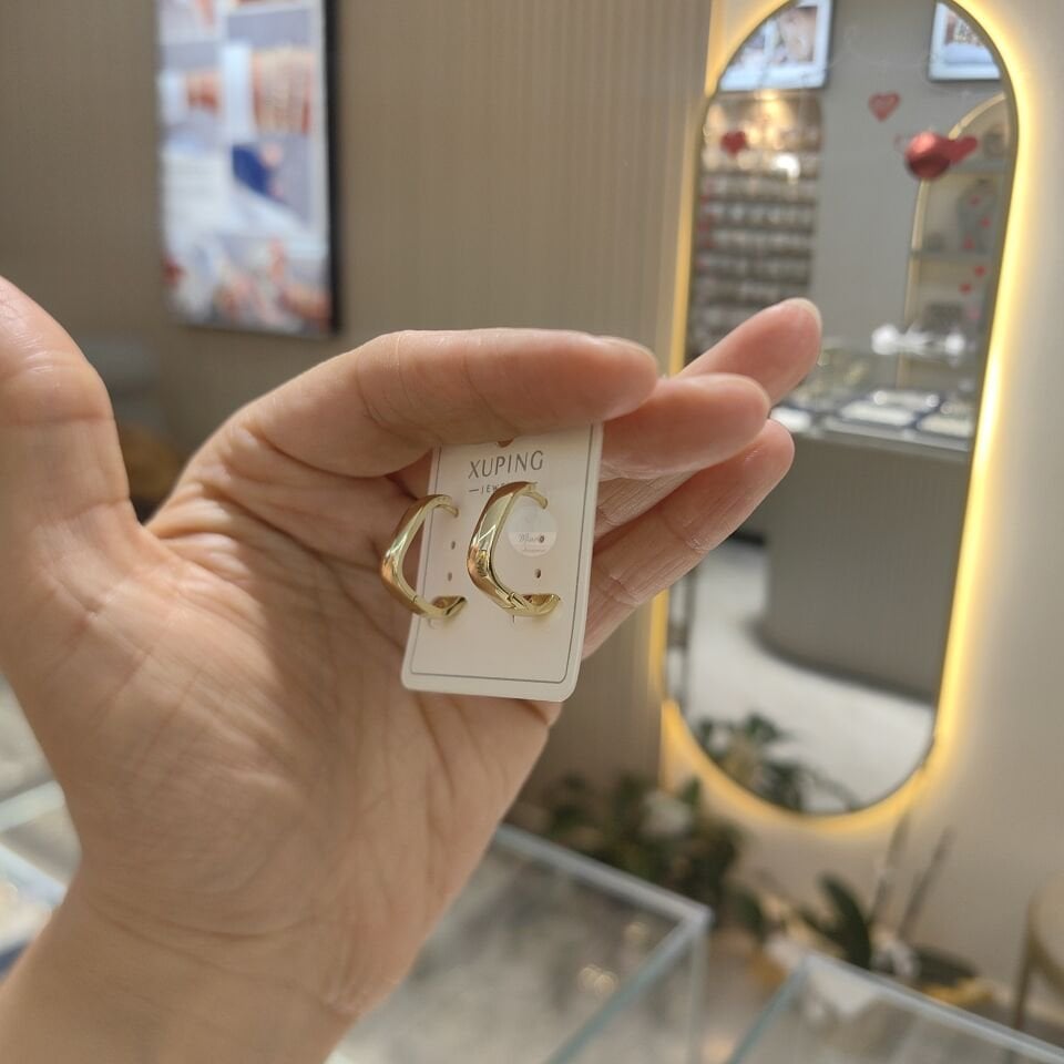 14K ALTIN KAPLAMA RECTAGLE KÜPE