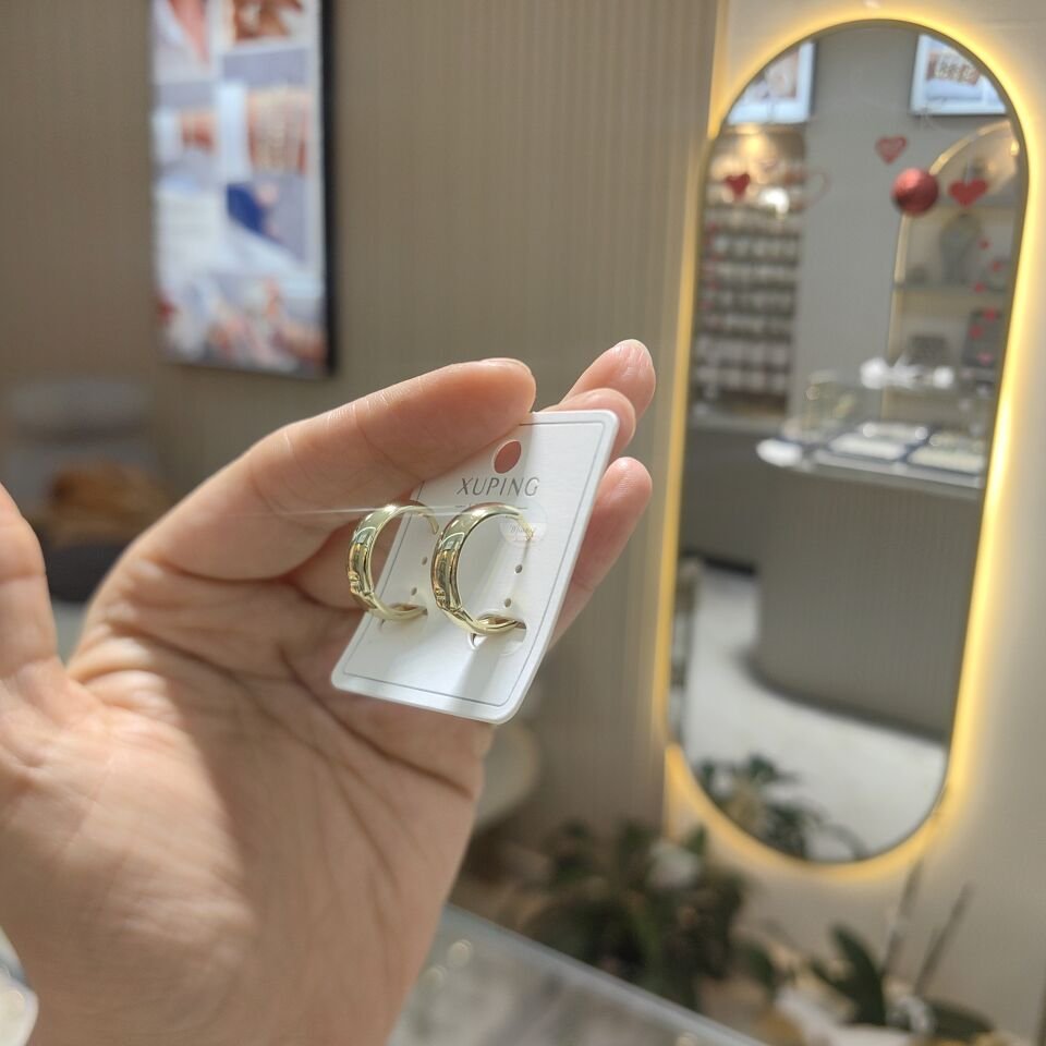 14K ALTIN KAPLAMA HALKA KÜPE