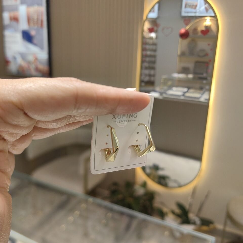 14K ALTIN KAPLAMA PRİZMA KÜPE