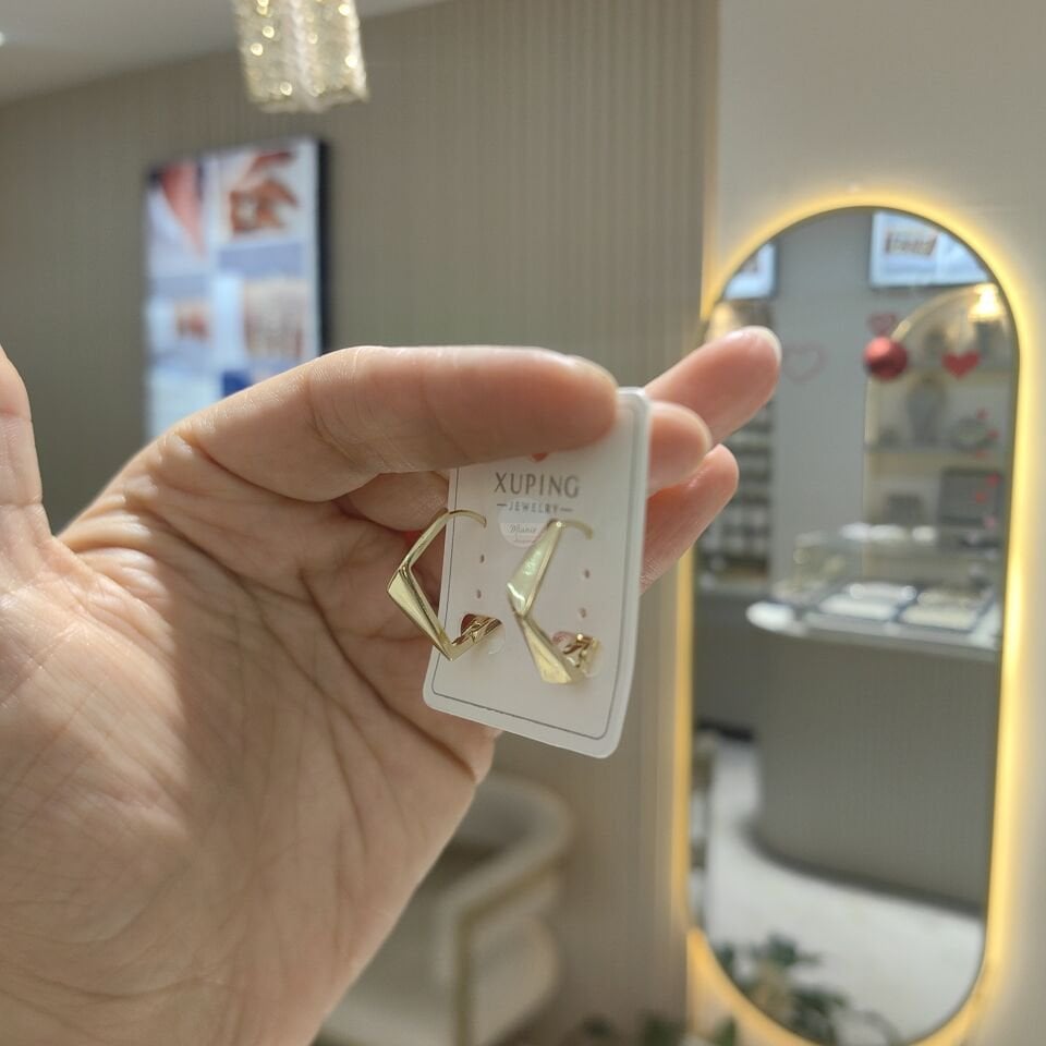 14K ALTIN KAPLAMA PRİZMA KÜPE