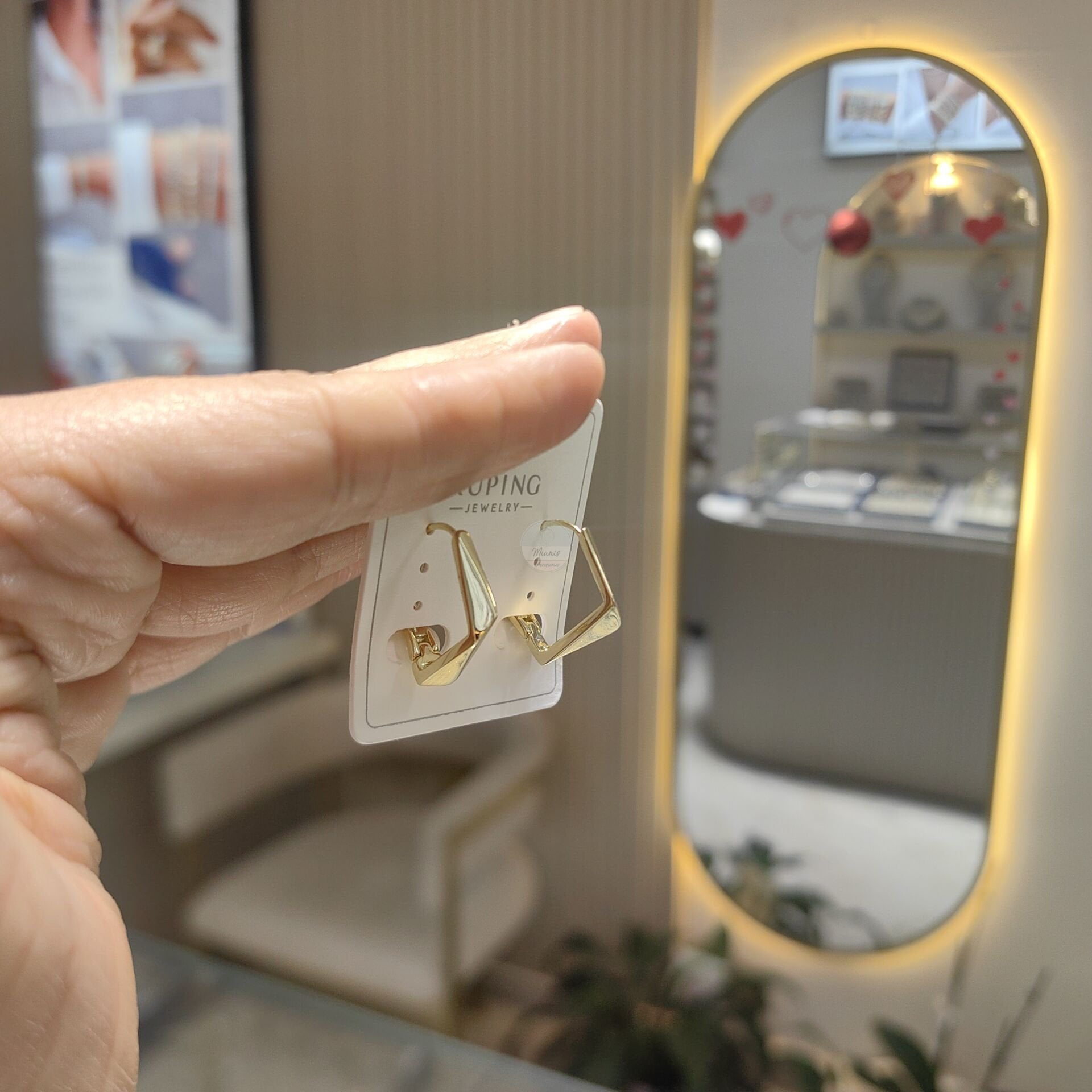 14K ALTIN KAPLAMA PRİZMA KÜPE