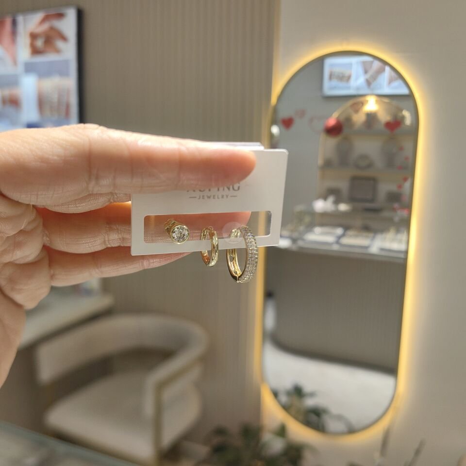 14K ALTIN KAPLAMA KOMBİN KÜPE