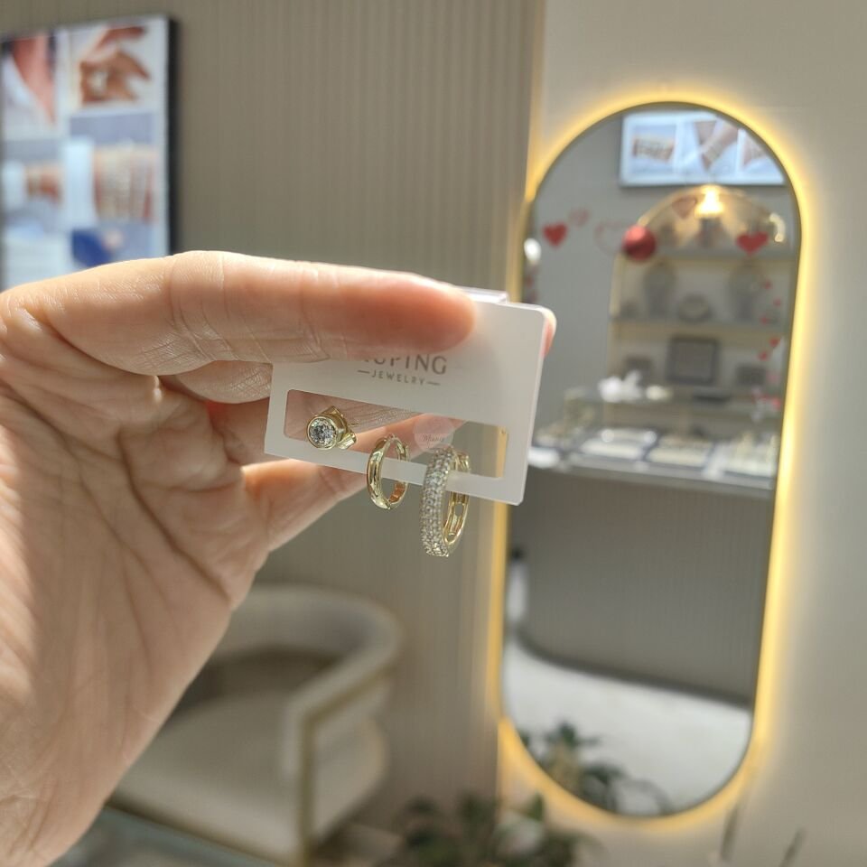 14K ALTIN KAPLAMA KOMBİN KÜPE