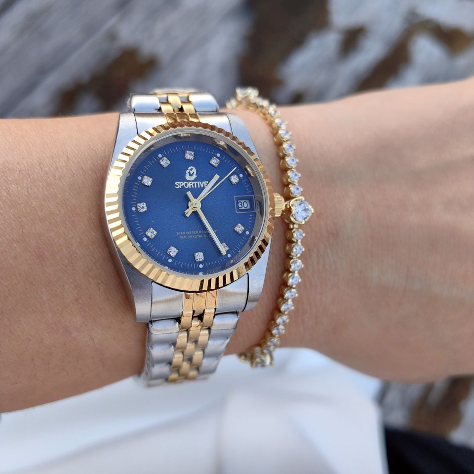 SPORTİVE SİLVER GOLD ÇELİK SAAT