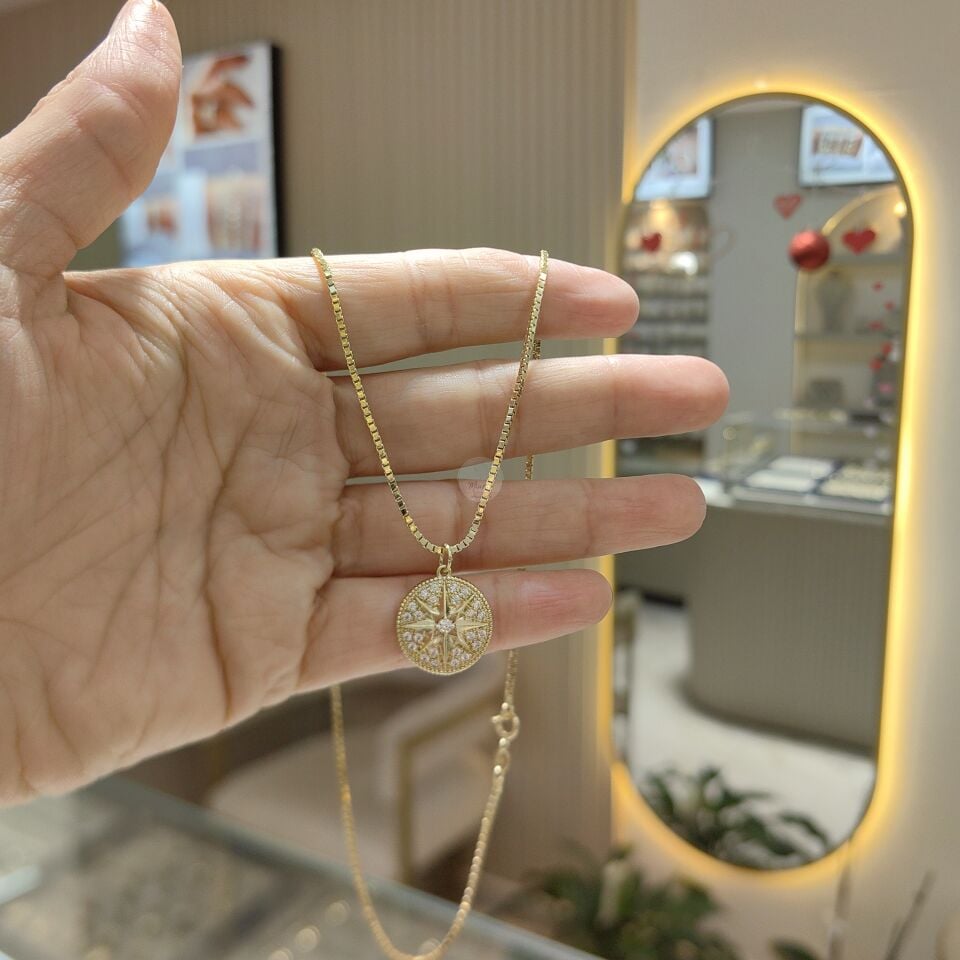 14K YILDIZ PLAKA KOLYE