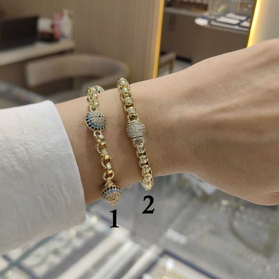 14K ALTIN KAPLAMA BİLEKLİK KOMBİN