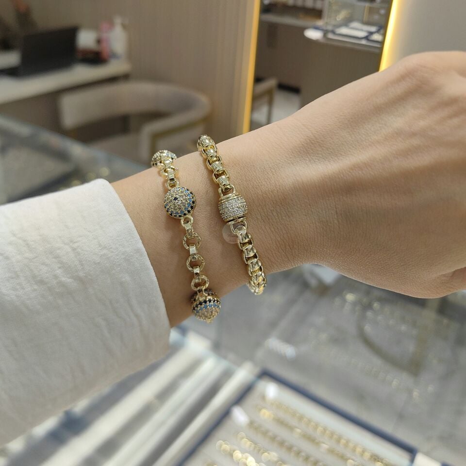 14K ALTIN KAPLAMA BİLEKLİK KOMBİN