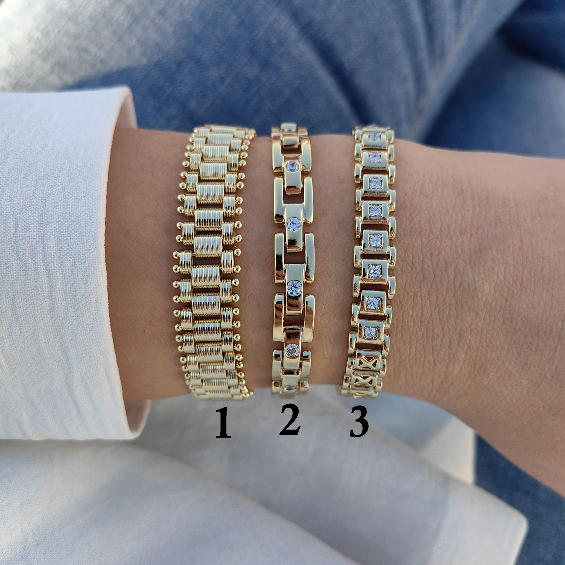 14 AYAR ALTIN RENGİ BİLEKLİKLER