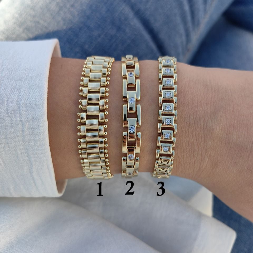 14 AYAR ALTIN RENGİ BİLEKLİKLER