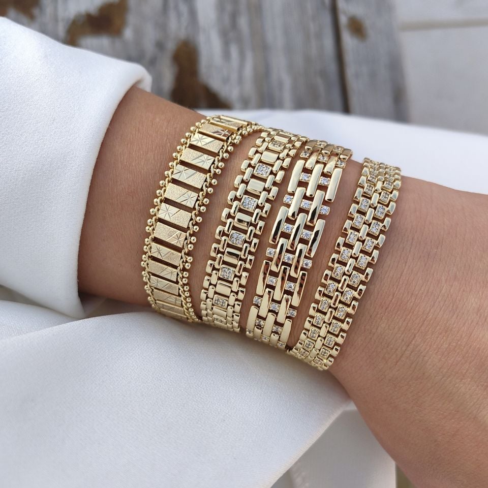 14 AYAR ALTIN RENGİ BİLEKLİKLER