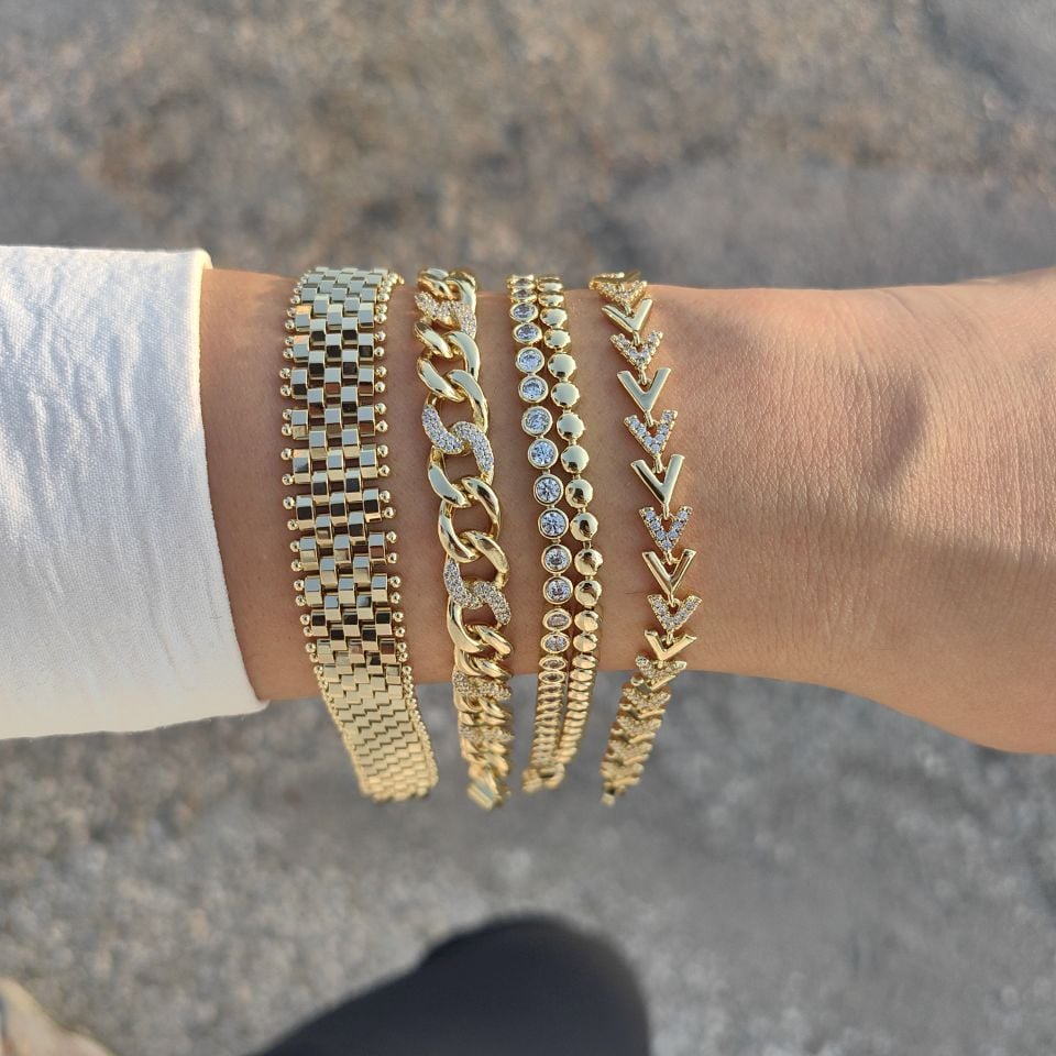 14 AYAR ALTIN KAPLAMA BAHAR BİLEKLİKLER